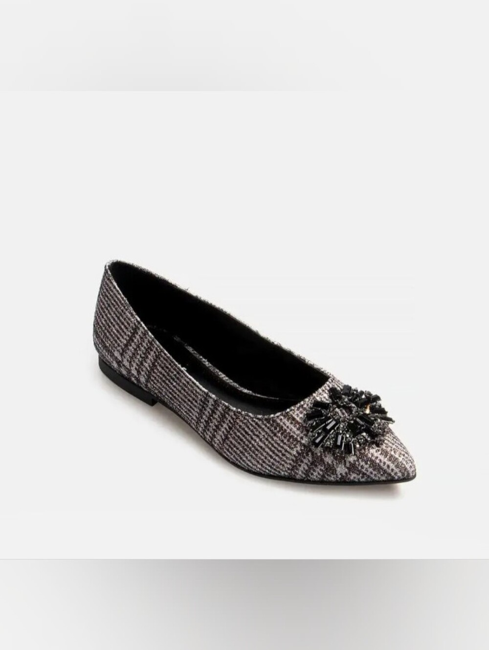 NWT! Kenneth Cole Women's GAYA Starburst Gray/Black Pointed Toe Flats Size 9M